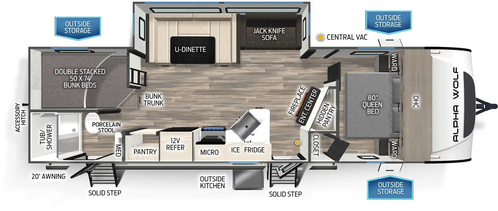 Alpha Wolf 26DBH Floorplan